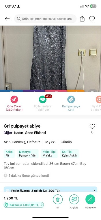 Gri pulpayet elbise - Görsel 5