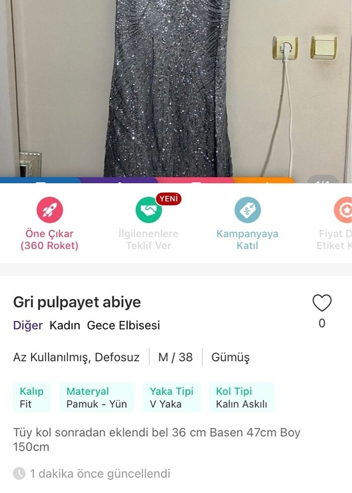 Gri pulpayet elbise - Görsel 5