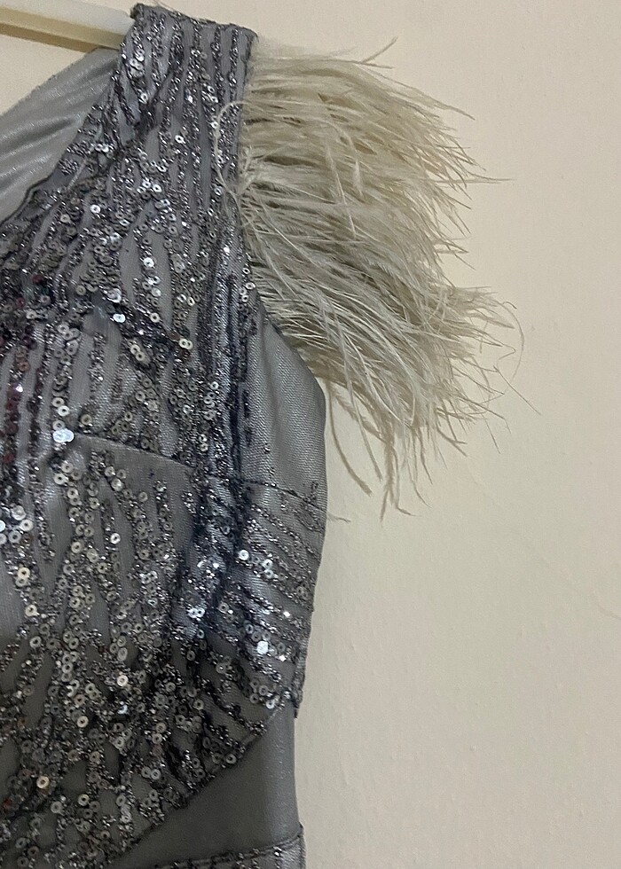 Gri pulpayet elbise - Görsel 3