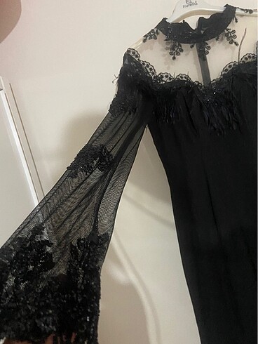 Tül dantel işlemeli abiye - Görsel 2