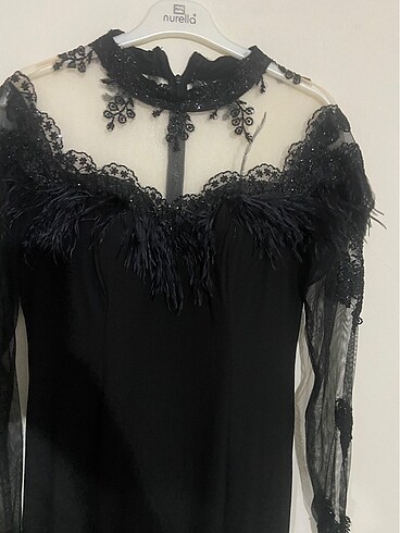 Tül dantel işlemeli abiye - Görsel 4