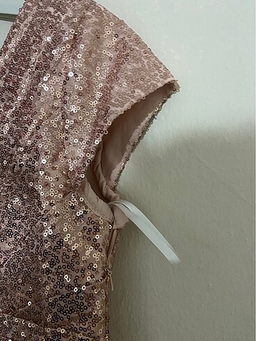 Üst pul detay alt tüy abiye - Görsel 6