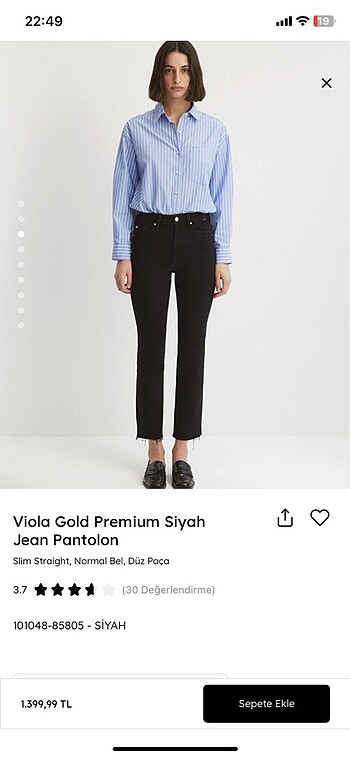 Mavi Jeans Mavi viola siyah jean 30/27 beden