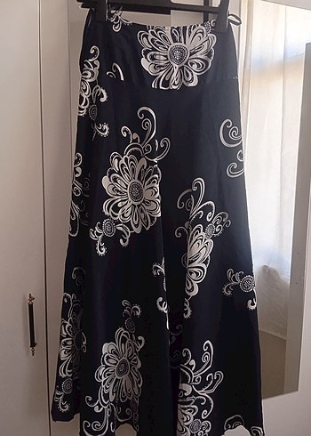 Siyah Desenli Uzun Bohem Etek - Görsel 2