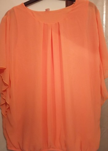 Turuncu Salaş Midi Bluz - Görsel 2