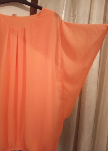 Turuncu Salaş Midi Bluz - Görsel 4