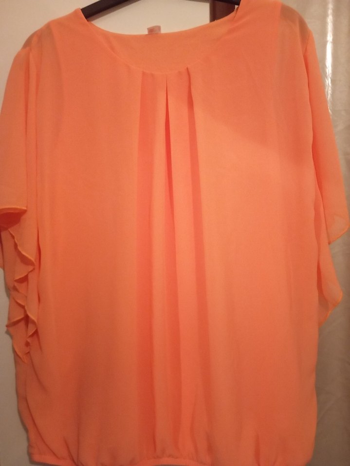 Turuncu Salaş Midi Bluz - Görsel 2