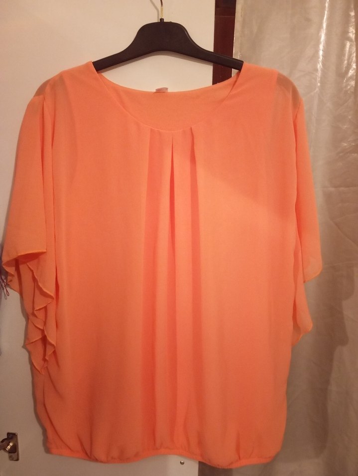 Turuncu Salaş Midi Bluz - Görsel 3