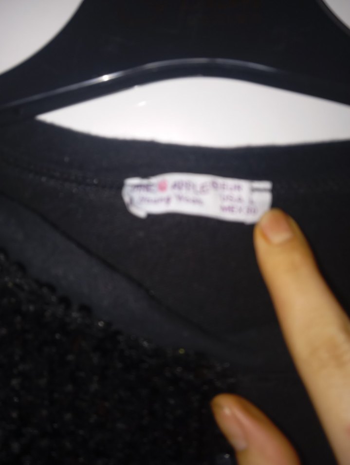 Pul İşlemeli Siyah Kadın Sweatshirt - Görsel 3