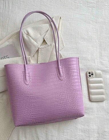 Diğer Pembe tote çantasi çüzdanlı