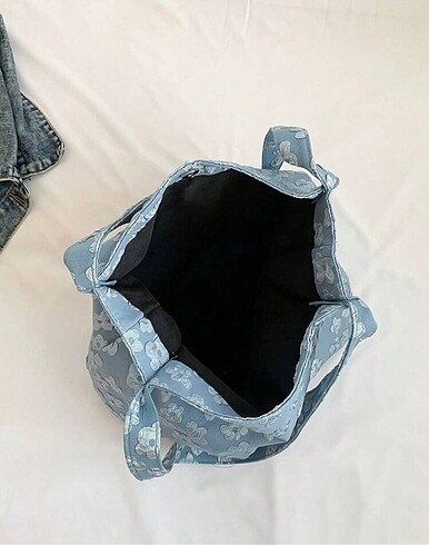  Beden mavi Renk Mavi tote çantasi