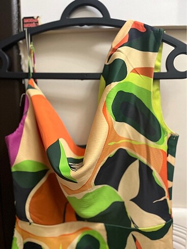 Karışık Renkli Davet Elbisesi - Görsel 5