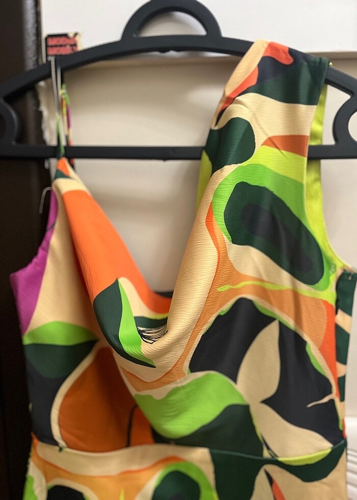 Karışık Renkli Davet Elbisesi - Görsel 5