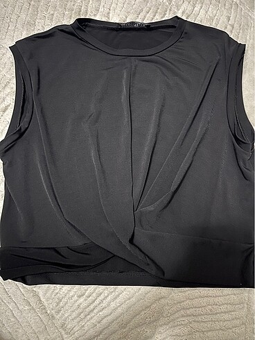 Zara Siyah Crop Bluz