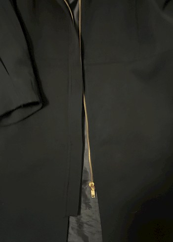 Siyah Midi iş Kabanı-Mevsimlik trençkot - Görsel 5