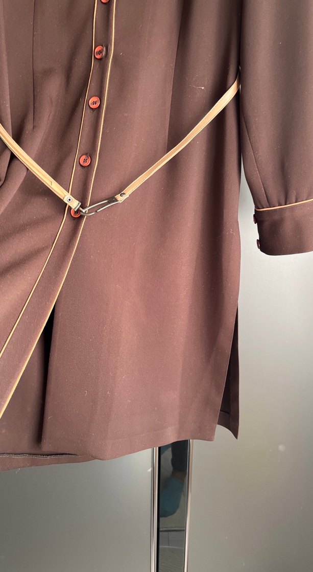 Kahverengi Uzun Kadın Kemerli Tunik -Elbise - Görsel 5