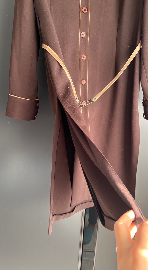 Kahverengi Uzun Kadın Kemerli Tunik -Elbise - Görsel 4
