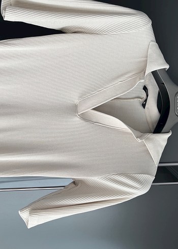 Ekru Piliseli V Yakalı Uzun Elbise - Görsel 5