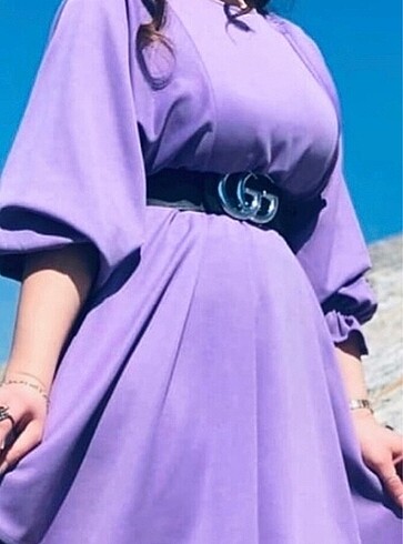 Lila mini elbise