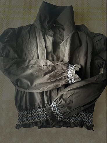 Siyah crop gömlek - Görsel 2