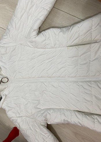 Beyaz Kadın Midi Kışlık Mont - Görsel 2