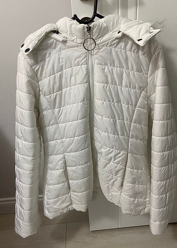 Beyaz Kadın Midi Kışlık Mont - Görsel 8