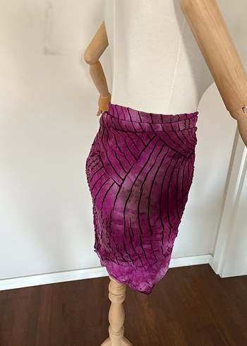 Desenli Mürdüm Tül Pareo y2k - Görsel 4