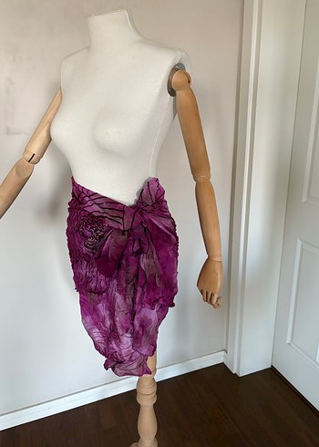 Desenli Mürdüm Tül Pareo y2k - Görsel 2