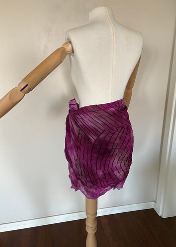 Desenli Mürdüm Tül Pareo y2k - Görsel 3