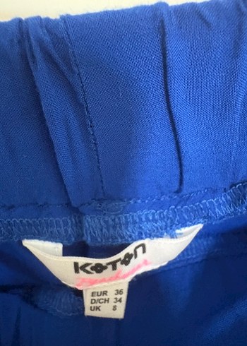 36 Beden mavi Renk Yanları Açık Mavi Kumaş Pantolon