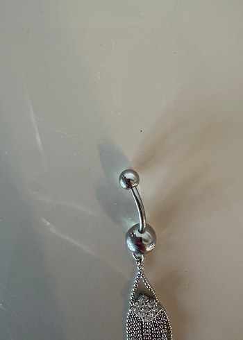 Parlak Taşlı Sallantılı Göbek Piercing - Görsel 5