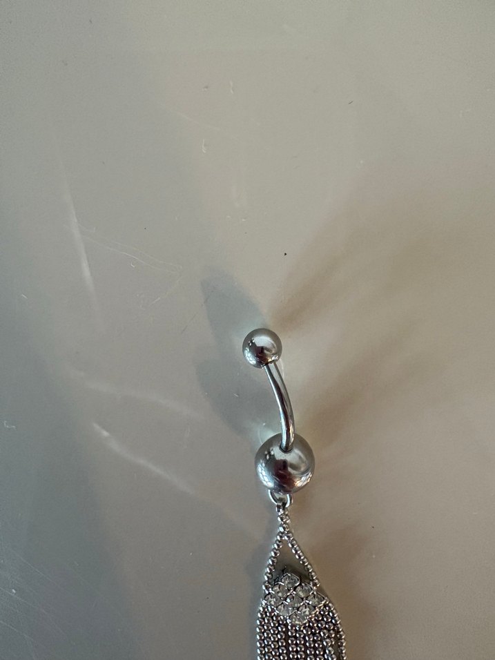 Parlak Taşlı Sallantılı Göbek Piercing - Görsel 5