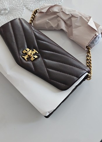 Tory Burch Kahverengi Deri Kadın Clutch Çanta