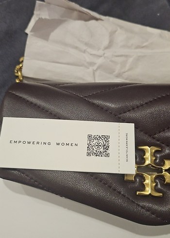  Beden kahverengi Renk Tory Burch Kahverengi Deri Kadın Clutch Çanta