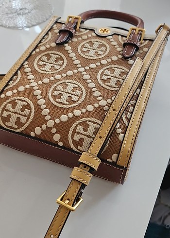 Beden kahverengi Renk Tory Burch İşlemeli Kahverengi Kadın Çanta