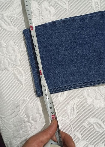 Düğmeli Lacivert Denim Jean - Görsel 6