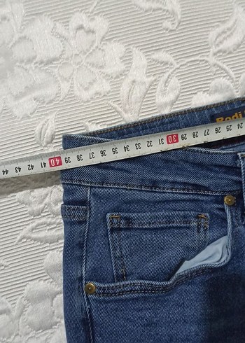 Düğmeli Lacivert Denim Jean - Görsel 5