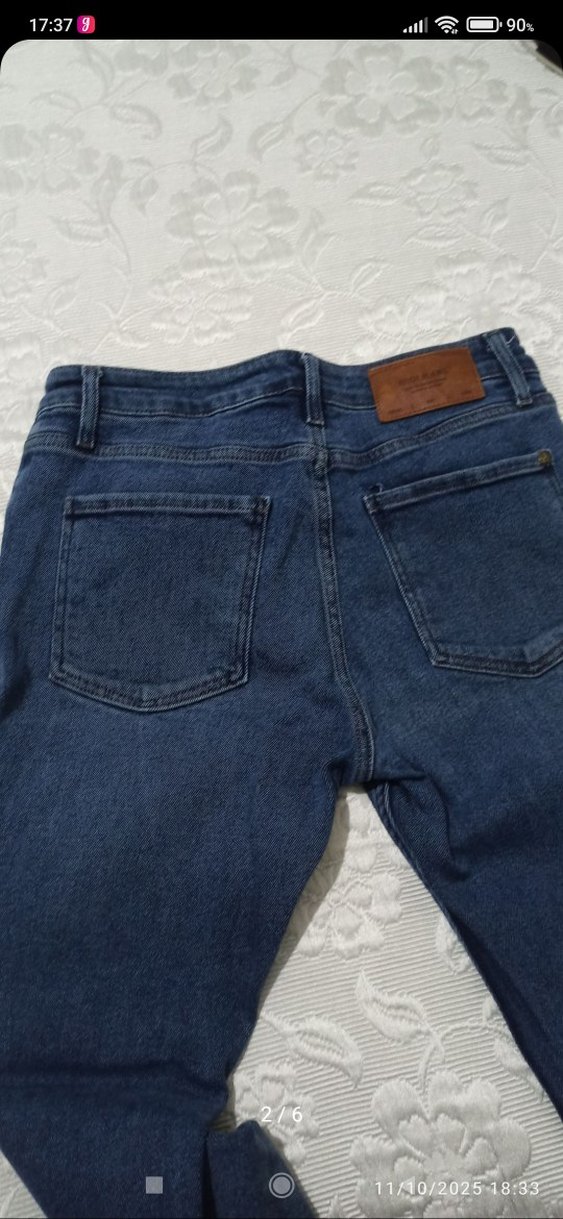Düğmeli Lacivert  Denim Jean - Görsel 2