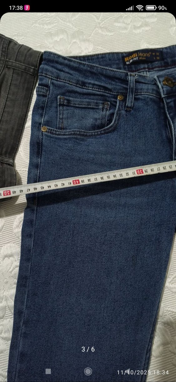 Düğmeli Lacivert  Denim Jean - Görsel 3