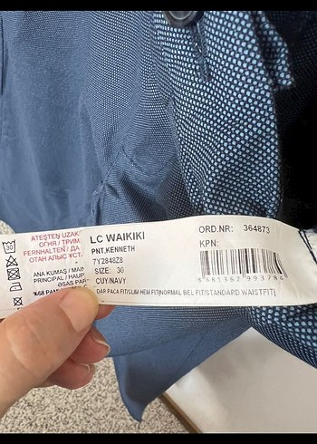 Erkek Lacivert Kemerli Regular Fit Denim Pantolon - Görsel 5