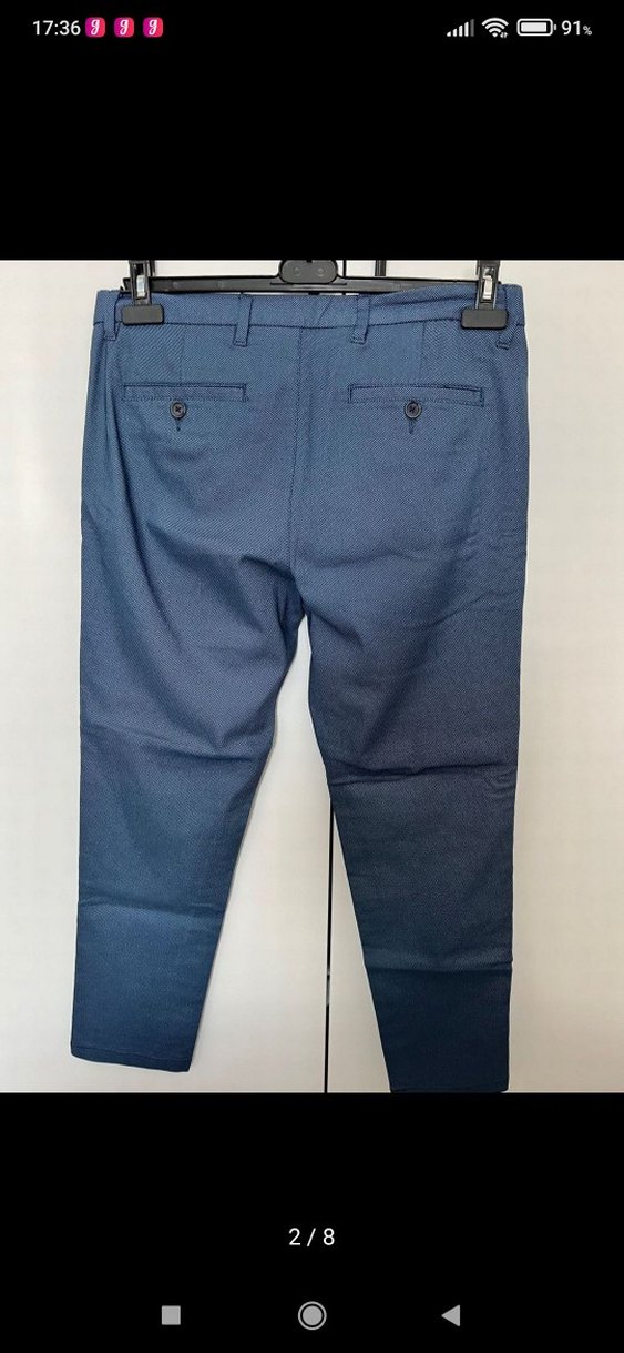 Erkek Lacivert Kemerli Regular Fit Denim Pantolon - Görsel 2