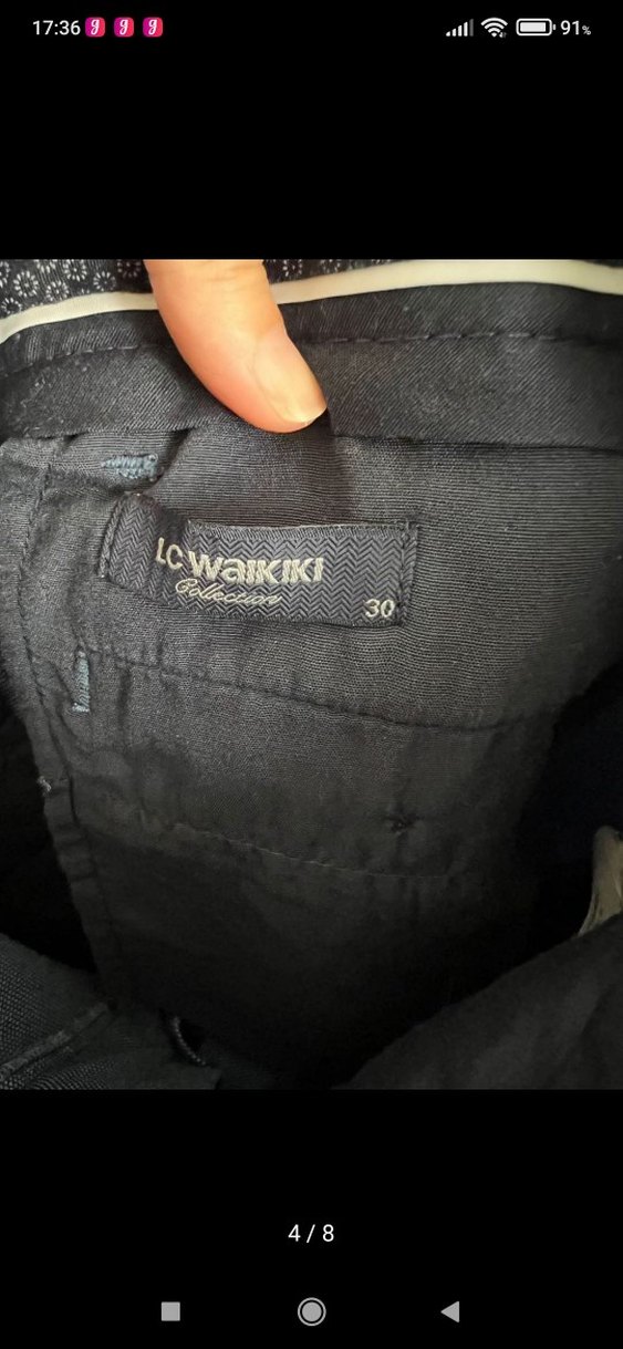 Erkek Lacivert Kemerli Regular Fit Denim Pantolon - Görsel 4