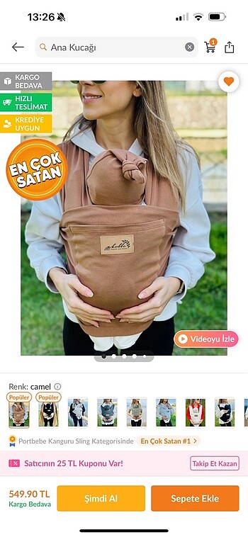 Sling, Ana kucağı