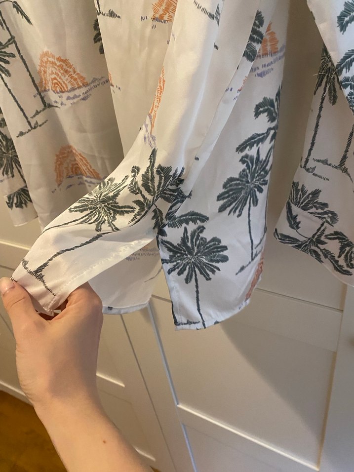 Twist palmiyeli saten gömlek - Görsel 5