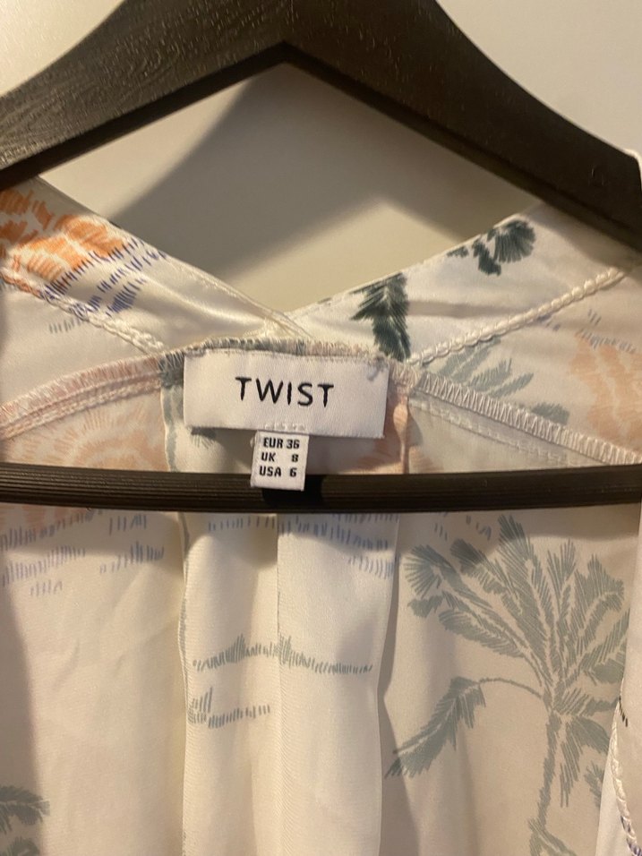 Twist palmiyeli saten gömlek - Görsel 3