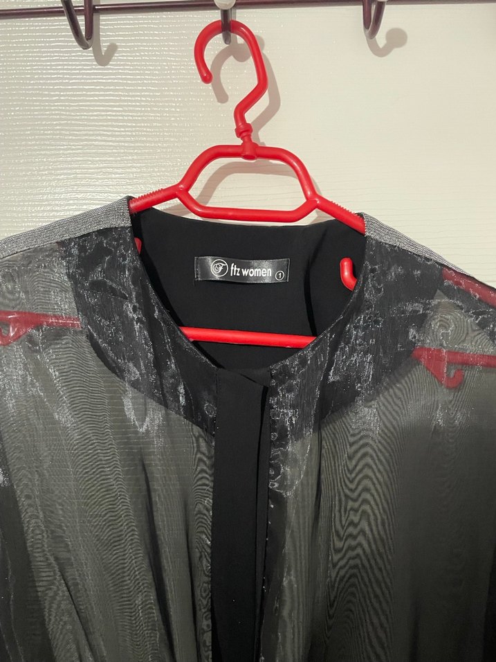 Siyah Uzun Kollu Gotik Kadın tunik - Görsel 3