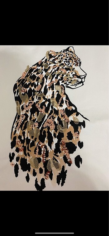 xl Beden Naji leopar baskılı Sweatshirt