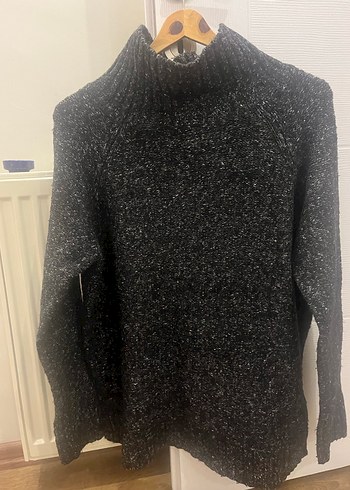 Gri Kadın Boğazlı Örgü Yün Kazak - Görsel 2