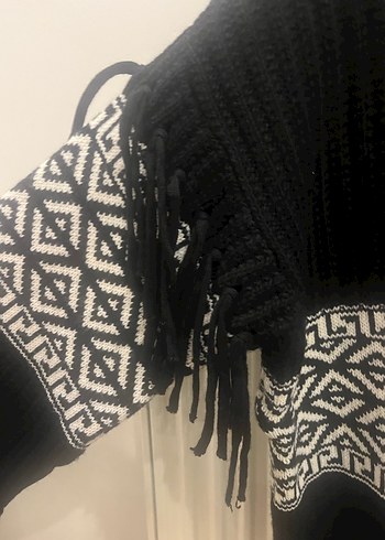 Siyah Desenli Örgü Kadın Kazak - Görsel 3