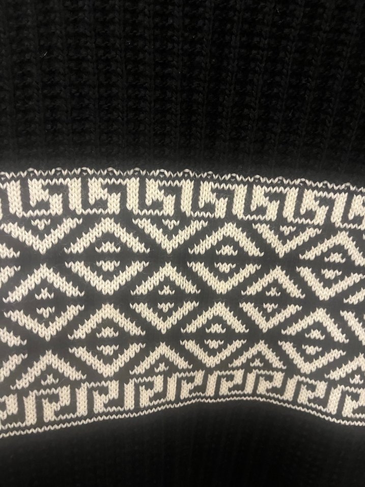 Siyah Desenli Örgü Kadın Kazak - Görsel 4